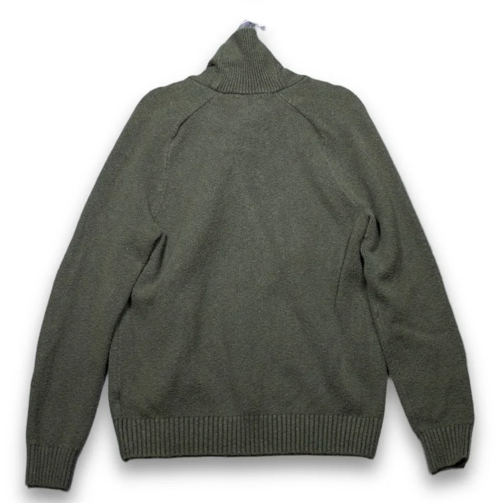 Banana Republic Mens Olive Green Shawl Collar Button Pullover Sweater Large